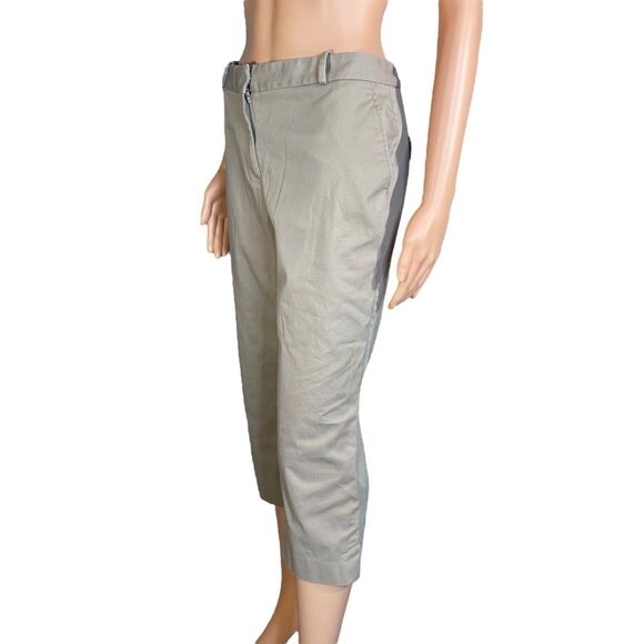 Talbots Signature Beige Capris Womens Size 8 Fitted Cropped Cotton Blend - Picture 2 of 6